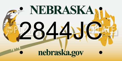 2844JC Nebraska License Plate