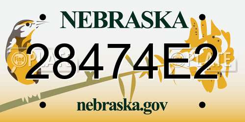 28474E2 Nebraska License Plate