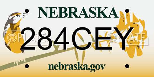 284CEY Nebraska License Plate