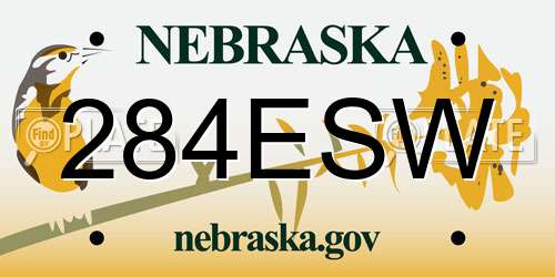 284ESW Nebraska License Plate