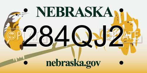 284QJ2 Nebraska License Plate