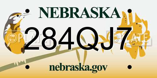 284QJ7 Nebraska License Plate