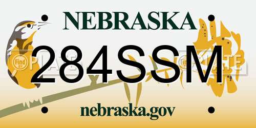 284SSM Nebraska License Plate