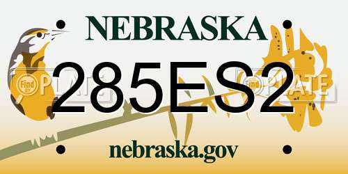 285ES2 Nebraska License Plate