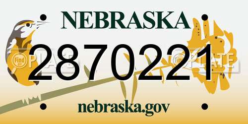 2870221 Nebraska License Plate