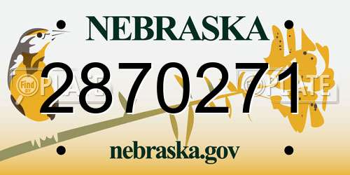 2870271 Nebraska License Plate