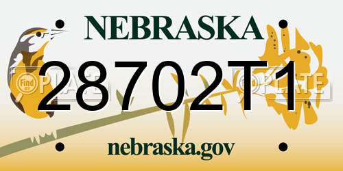 28702T1 Nebraska License Plate