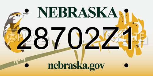 28702Z1 Nebraska License Plate