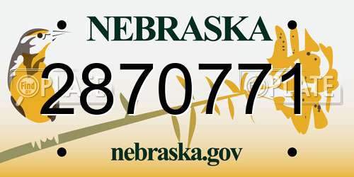 2870771 Nebraska License Plate