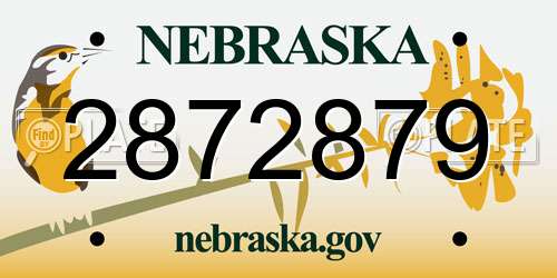 2872879 Nebraska License Plate