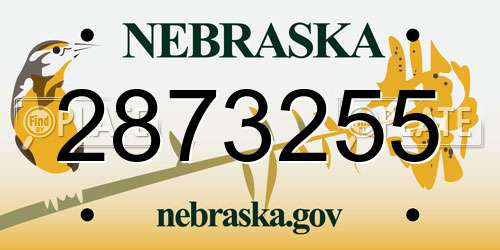2873255 Nebraska License Plate