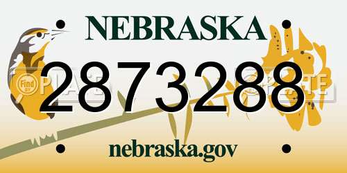 2873288 Nebraska License Plate