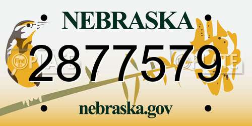 2877579 Nebraska License Plate
