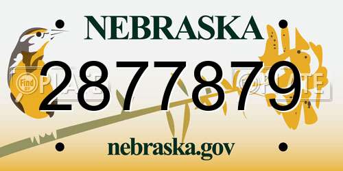 2877879 Nebraska License Plate