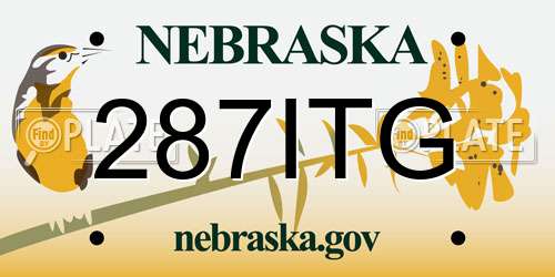 287ITG Nebraska License Plate