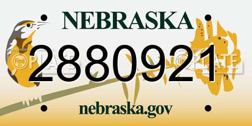 2880921 Nebraska License Plate