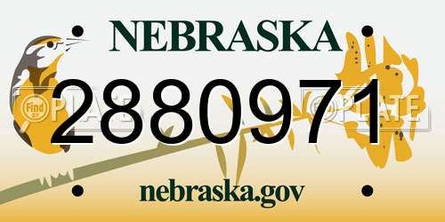 2880971 Nebraska License Plate