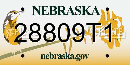 28809T1 Nebraska License Plate