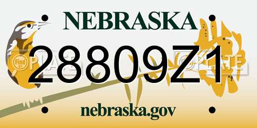 28809Z1 Nebraska License Plate