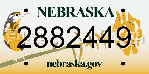 2882449 Nebraska License Plate