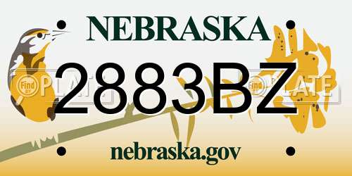 2883BZ Nebraska License Plate