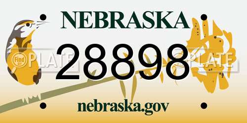 28898 Nebraska License Plate