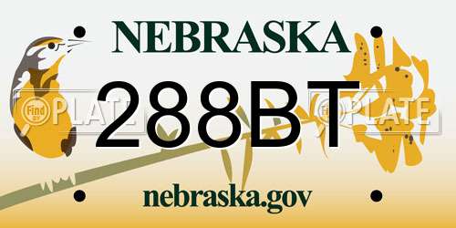288BT Nebraska License Plate