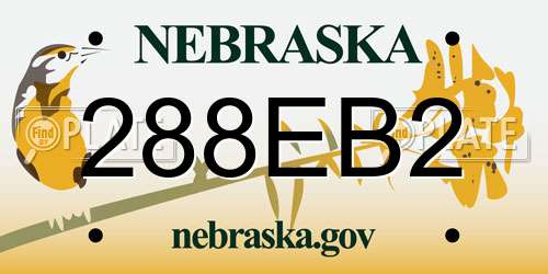 288EB2 Nebraska License Plate