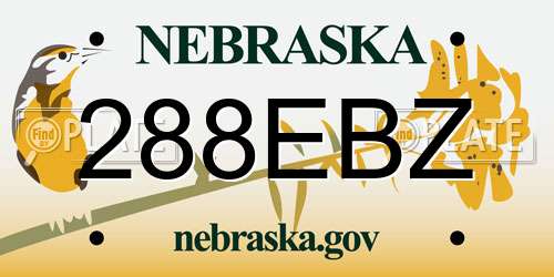 288EBZ Nebraska License Plate