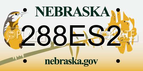 288ES2 Nebraska License Plate