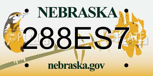 288ES7 Nebraska License Plate