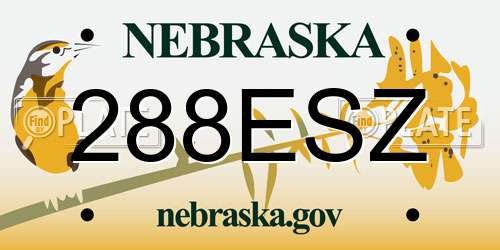 288ESZ Nebraska License Plate
