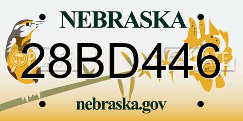 28BD446 Nebraska License Plate