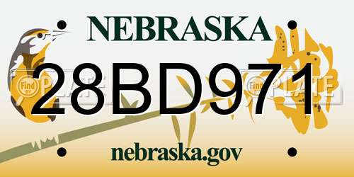 28BD971 Nebraska License Plate