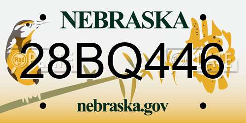28BQ446 Nebraska License Plate