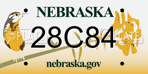 28C84 Nebraska License Plate