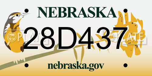 28D437 Nebraska License Plate
