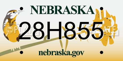 28H855 Nebraska License Plate