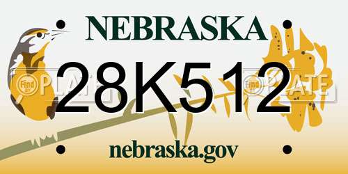 28K512 Nebraska License Plate