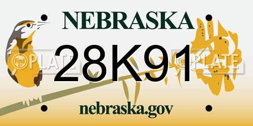 28K91 Nebraska License Plate