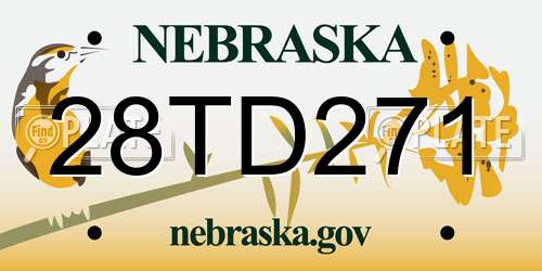 28TD271 Nebraska License Plate