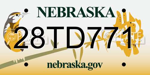 28TD771 Nebraska License Plate