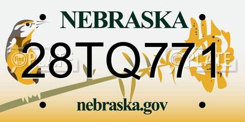 28TQ771 Nebraska License Plate