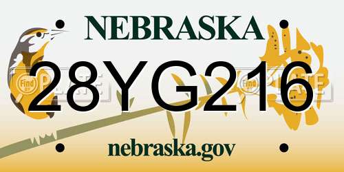 28YG216 Nebraska License Plate