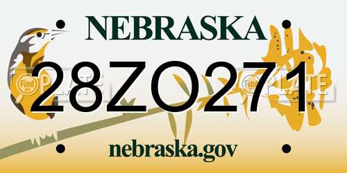 28ZO271 Nebraska License Plate