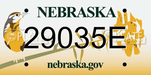 29035E Nebraska License Plate