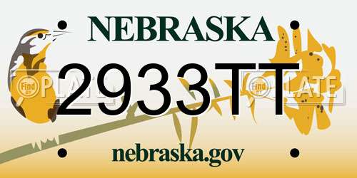 2933TT Nebraska License Plate