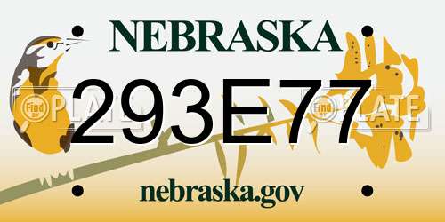 293E77 Nebraska License Plate