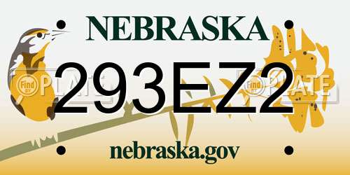 293EZ2 Nebraska License Plate