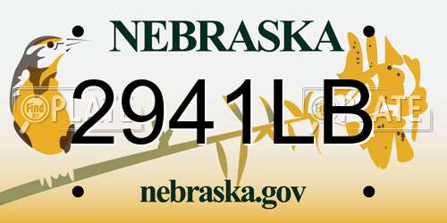 2941LB Nebraska License Plate